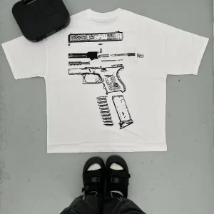 In glock we trust white black shirt