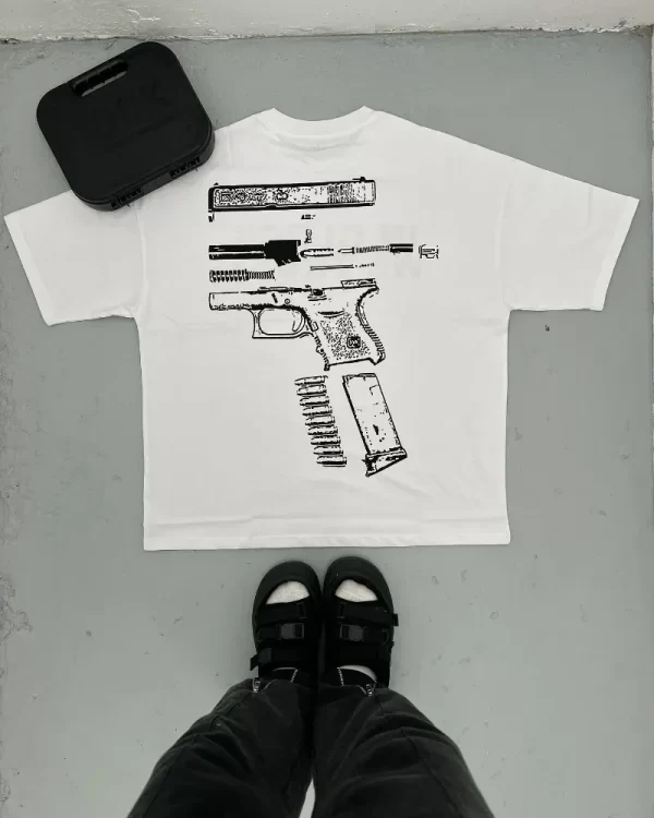 In glock we trust white black shirt