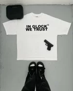 In glock we trust white black shirt