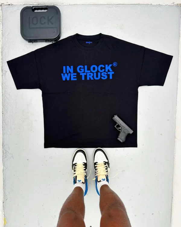 IN GLOCK WE TRUST blue black Shirt