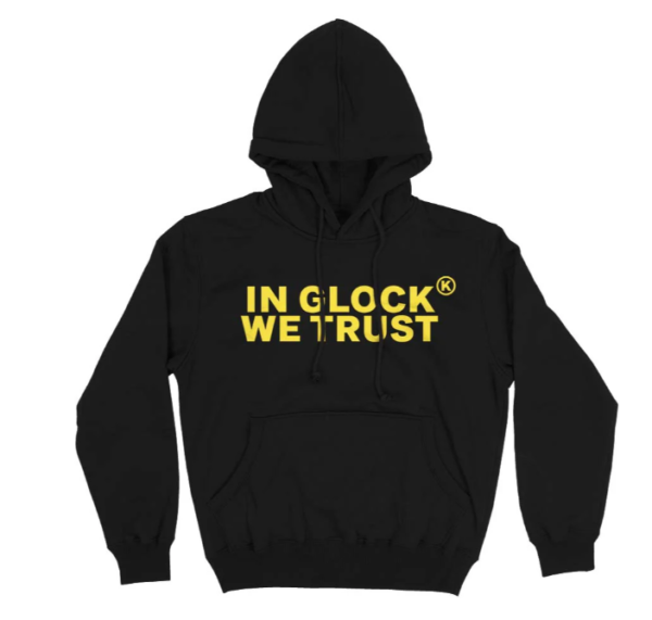 In glock we trust yellow black hoodie